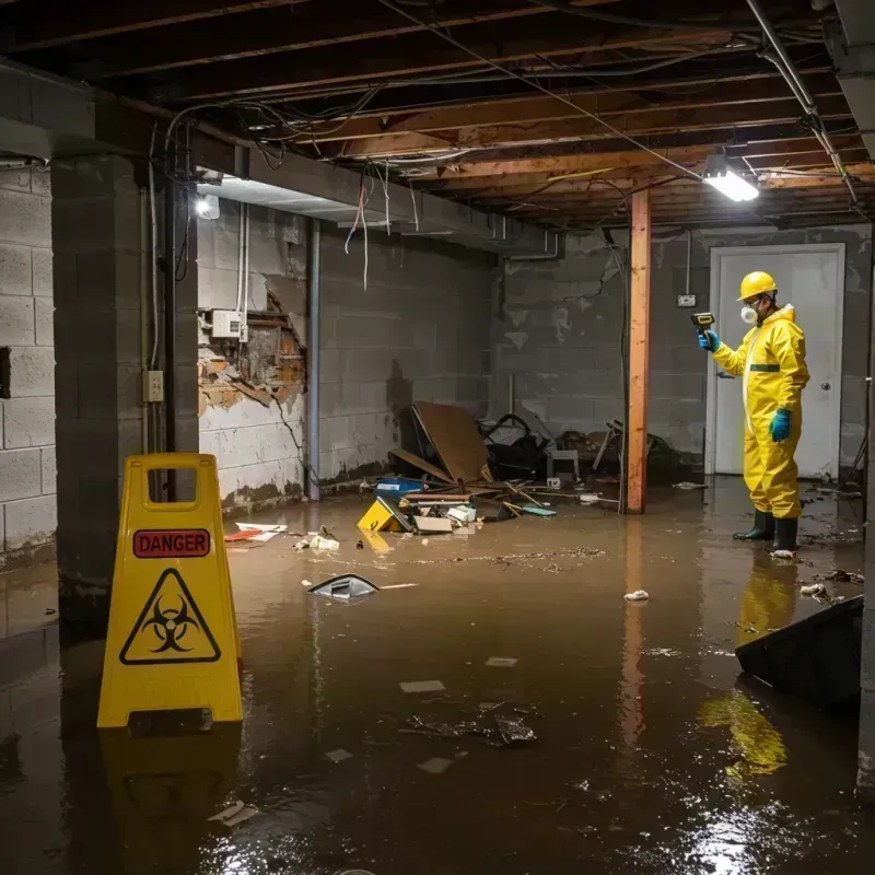 Flooded Basement Electrical Hazard in Brodhead, KY Property